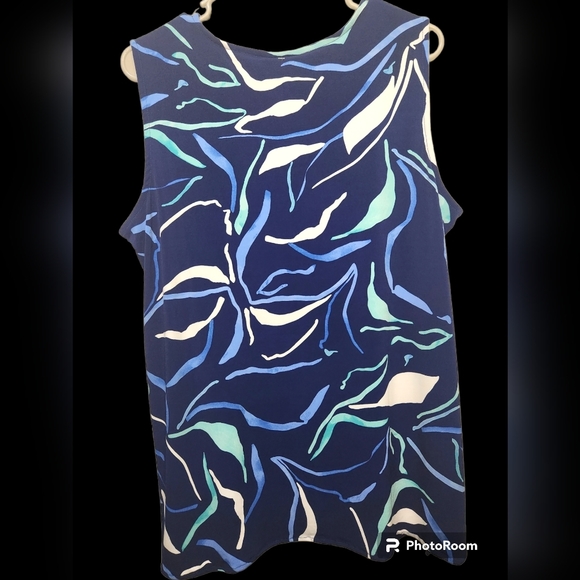 Alfani Size Large Blue Print Tank Top NWOT - Picture 4 of 5